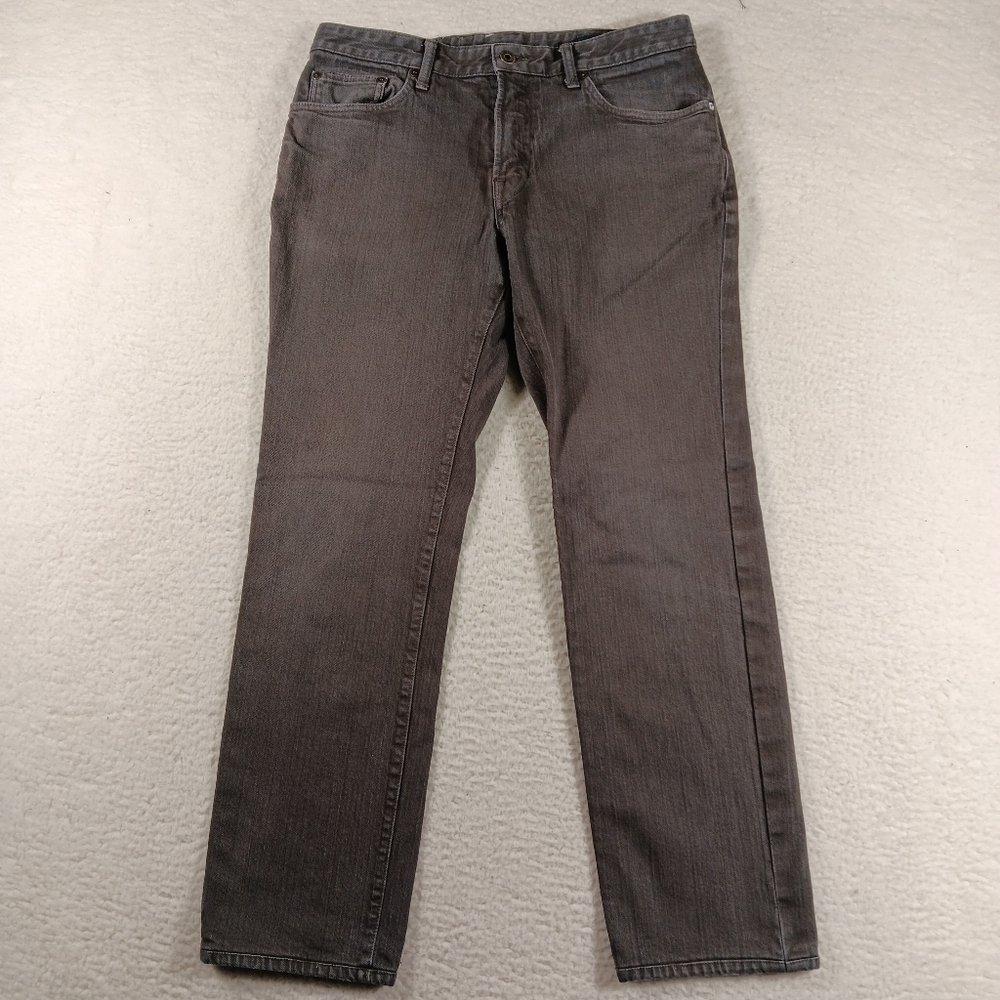 Bonobos Jeans Mens 34x32 (32x30) Gray Travel Jean Slim Straight Stretch